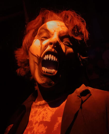 Airbrush Clown makeup done on myself for Haunt, using air brush paint